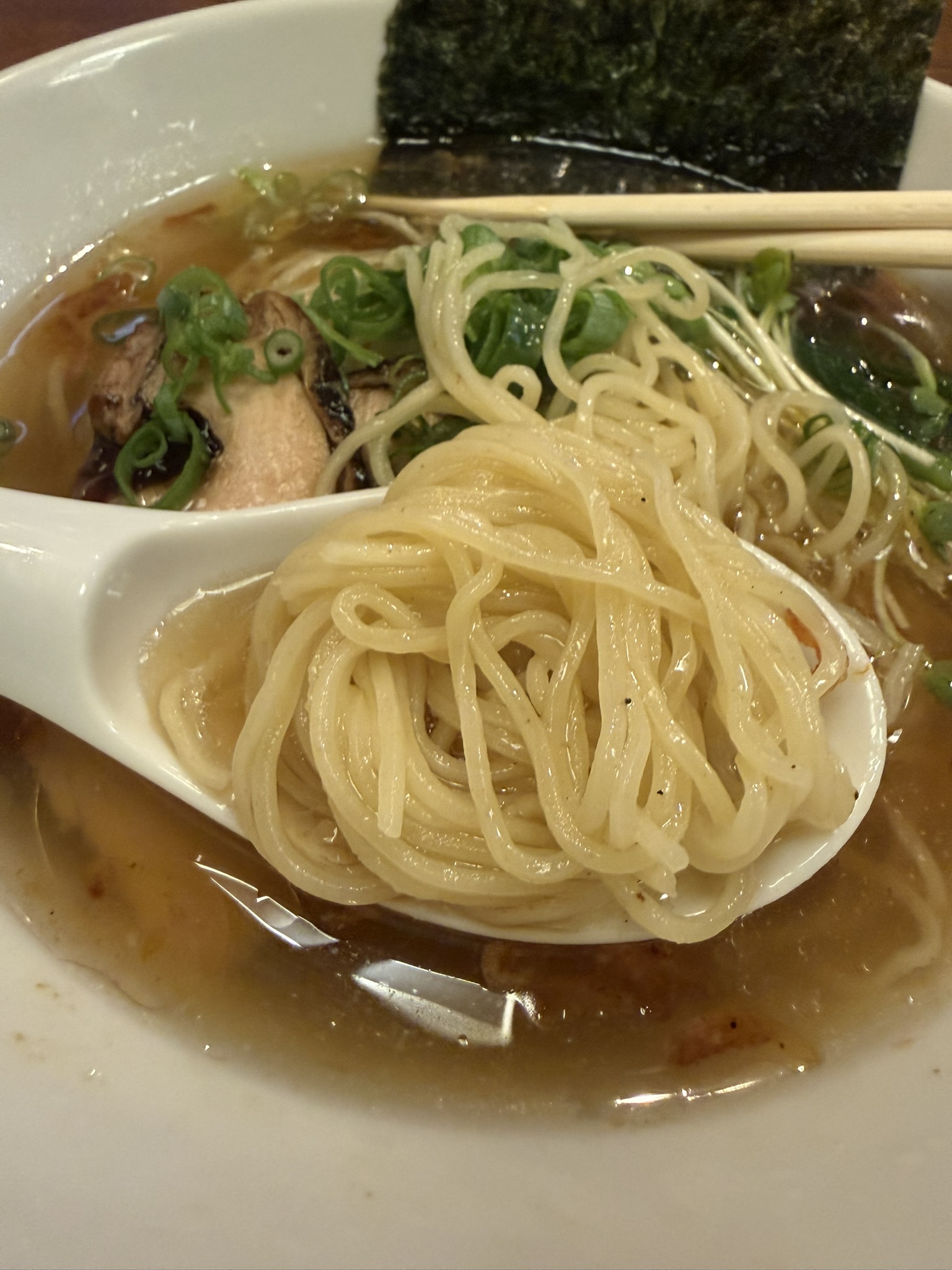 冷やし海老香る塩中華そばの特注細麺